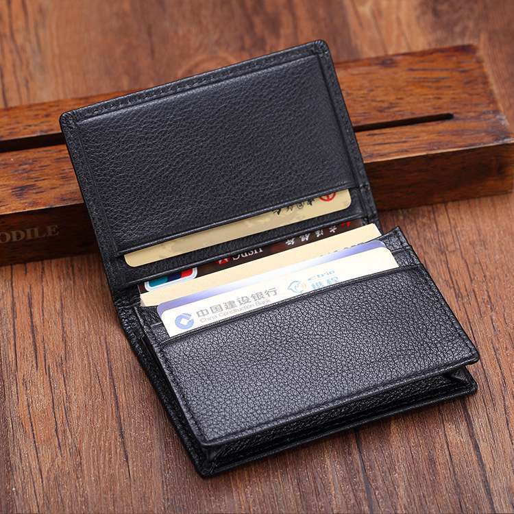 Slim Card Wallet for Men in Black – Bicyclist: Handmade Leather Goods