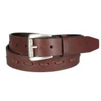 Leather Belt with Lacing and Roller Buckle