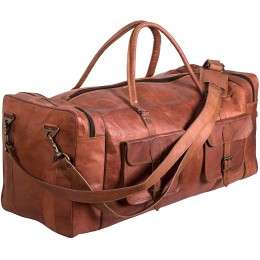 Manufacturer of Leather Duffel Bag 28 inch Large Travel in Delhi