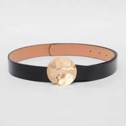 Manufacturer of Women Black Solid Leather Belt in Delhi